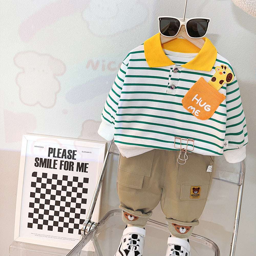 BOY'S STRIPPED SWEATSHIRT AND PANT SET - Tutu Tata