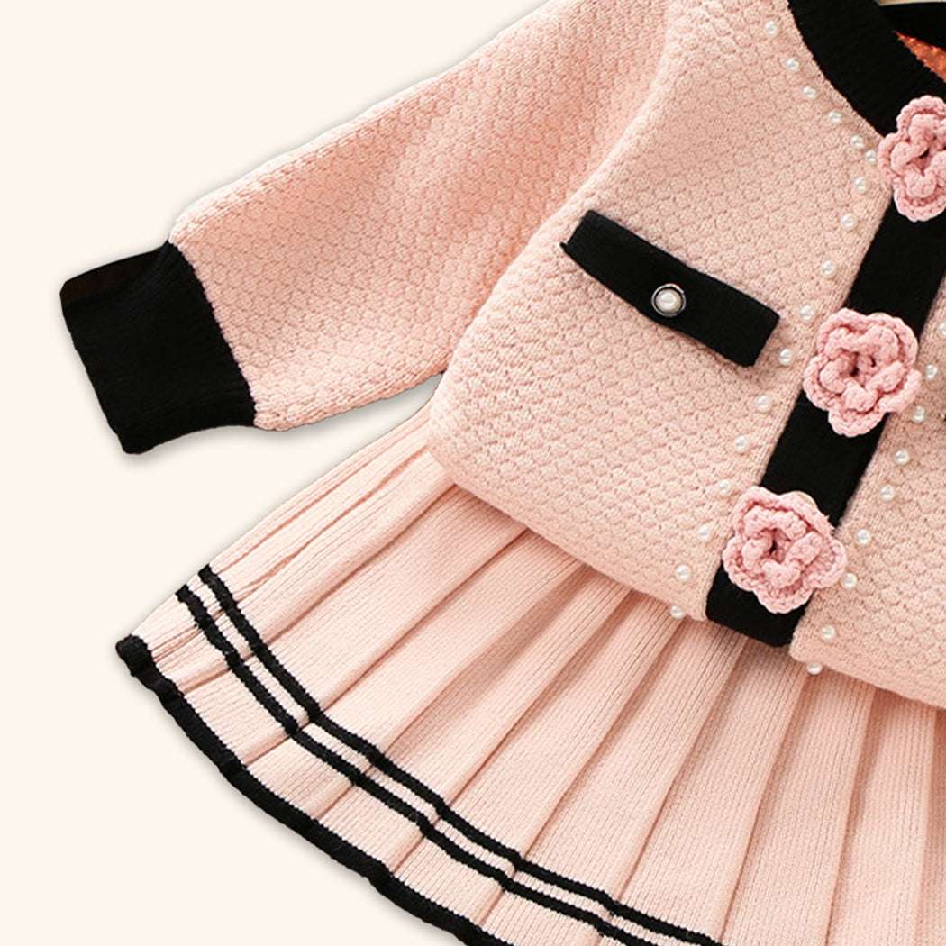 GIRL'S CHANEL STYLE SKIRT SWEATER SET
