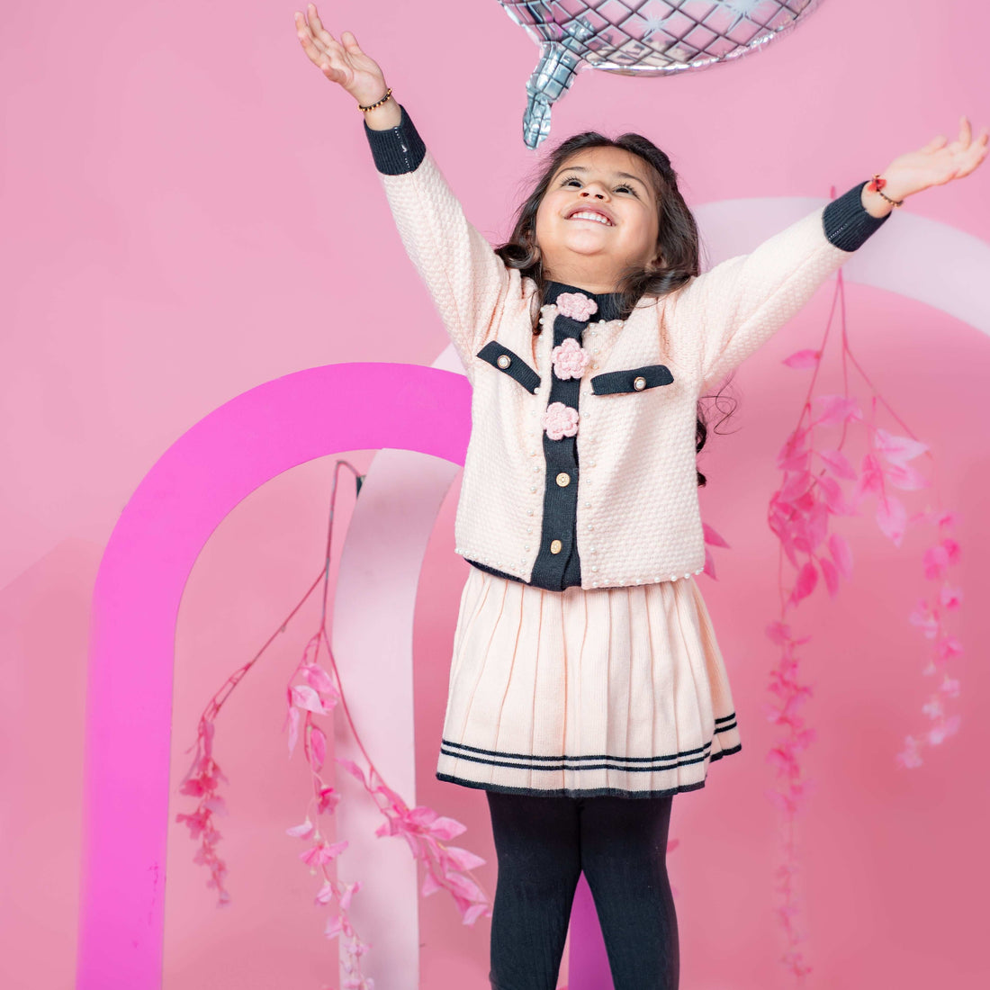 GIRL'S CHANEL STYLE SKIRT SWEATER SET