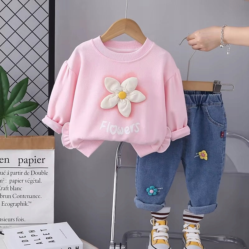 Girl's 2 piece flower set