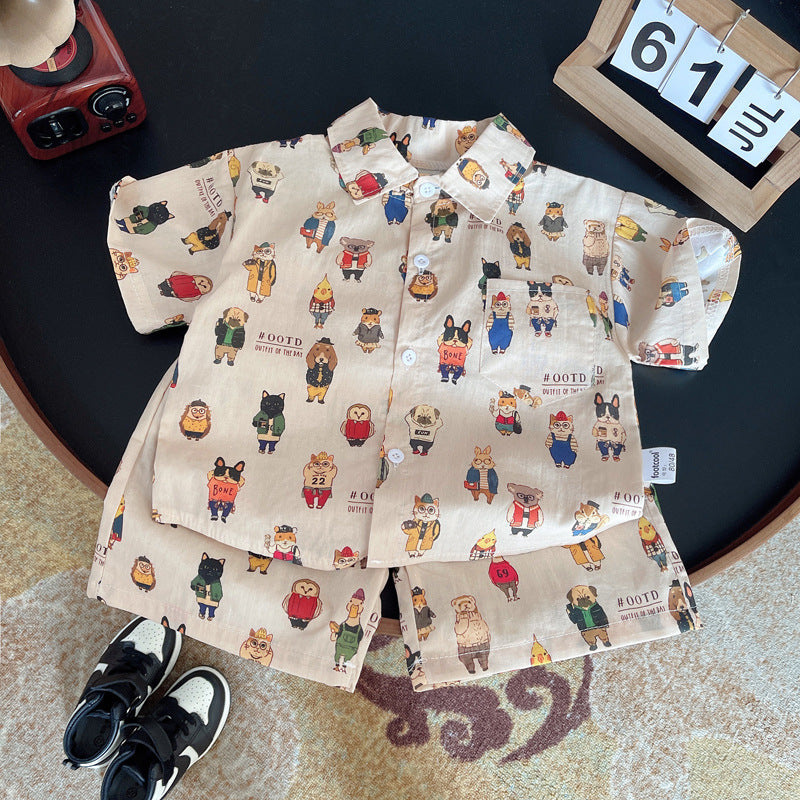 Printed co-ord shirt with Shorts