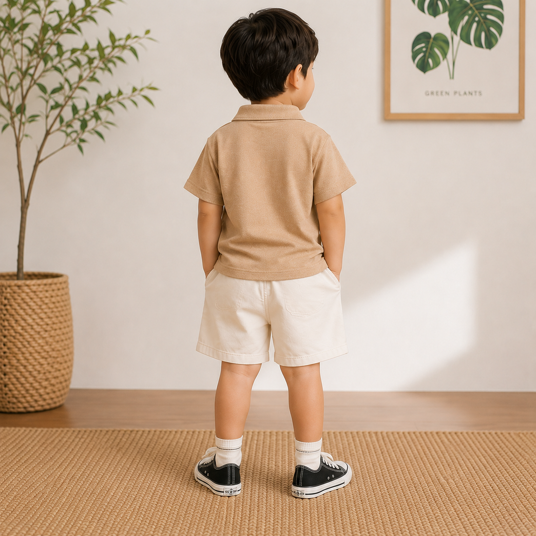 Boys Rabbit Cotton Polo T-Shirt and Shorts Set - 2 Piece Summer Outfit