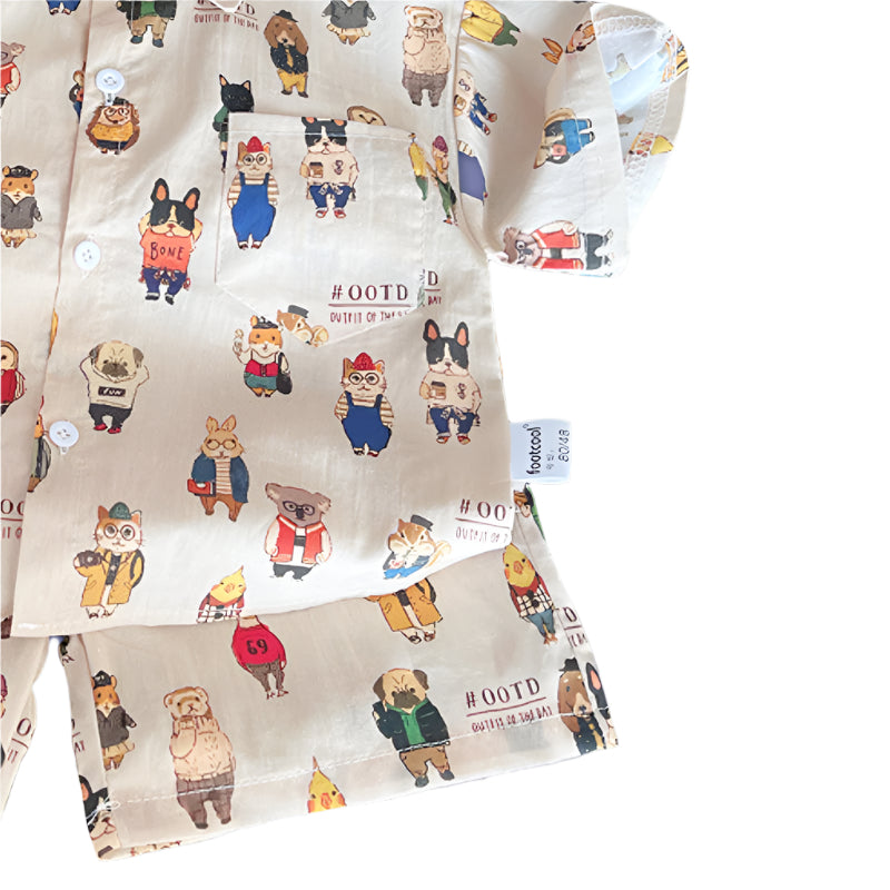 Printed co-ord shirt with Shorts