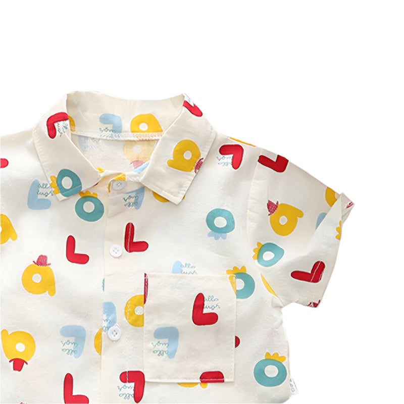 Alphabet shirt with shorts