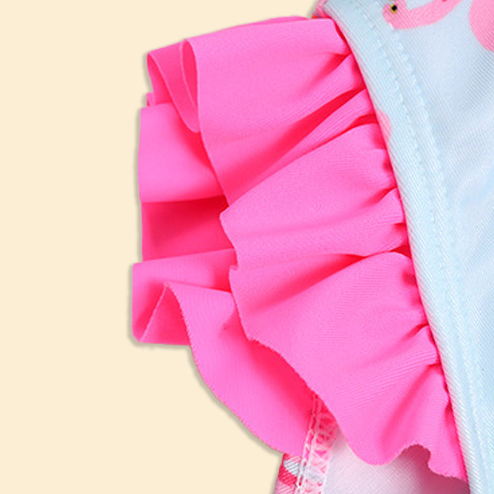 One shoulder girl's swimwear