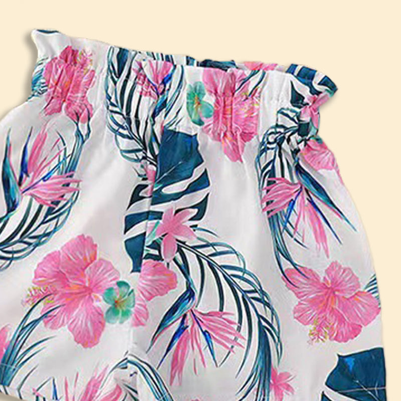 One shoulder top with short set