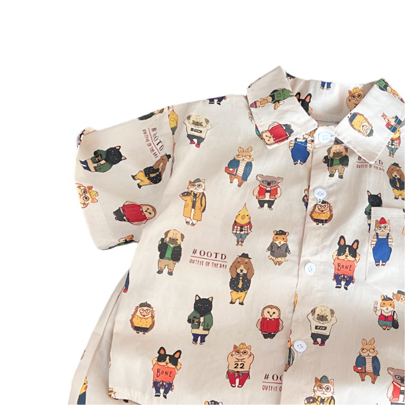 Printed co-ord shirt with Shorts