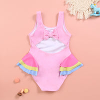 Fuchsia swan girl's swimwear