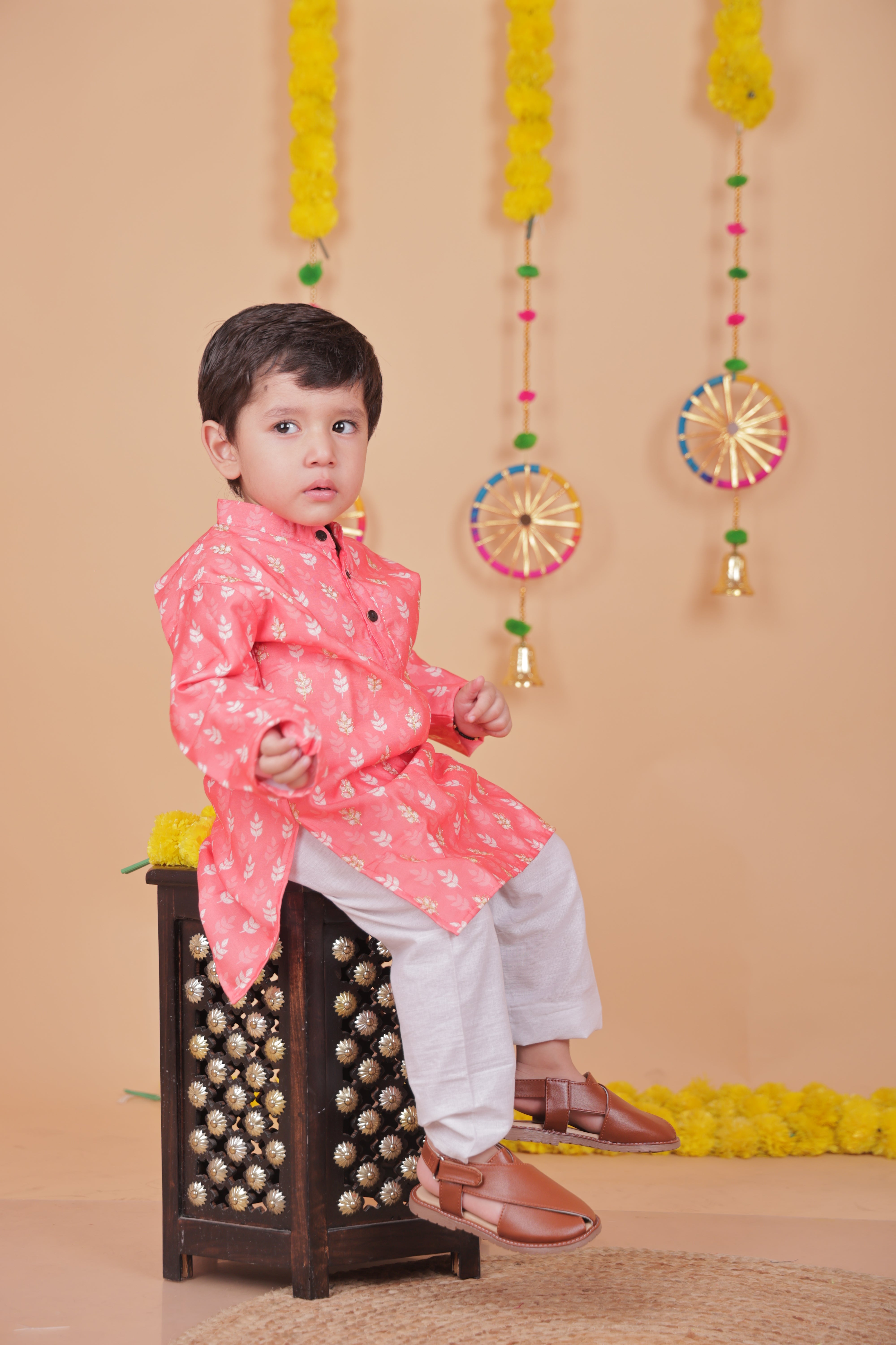 Desi Dude Peach Kurta pajama Set