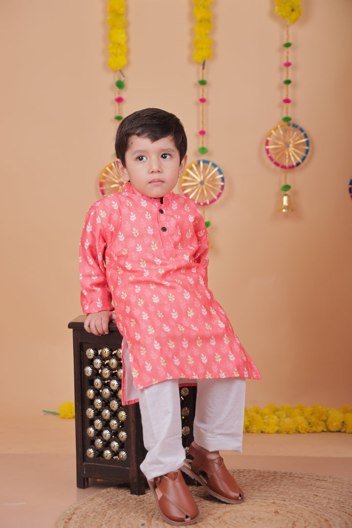 Desi Dude Peach Kurta pajama Set