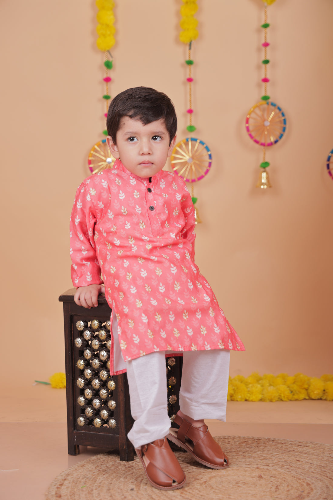 Desi Dude Peach Kurta pajama Set