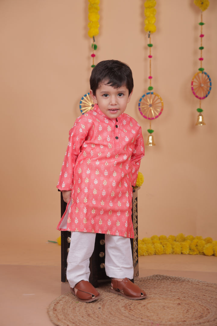 Desi Dude Peach Kurta pajama Set