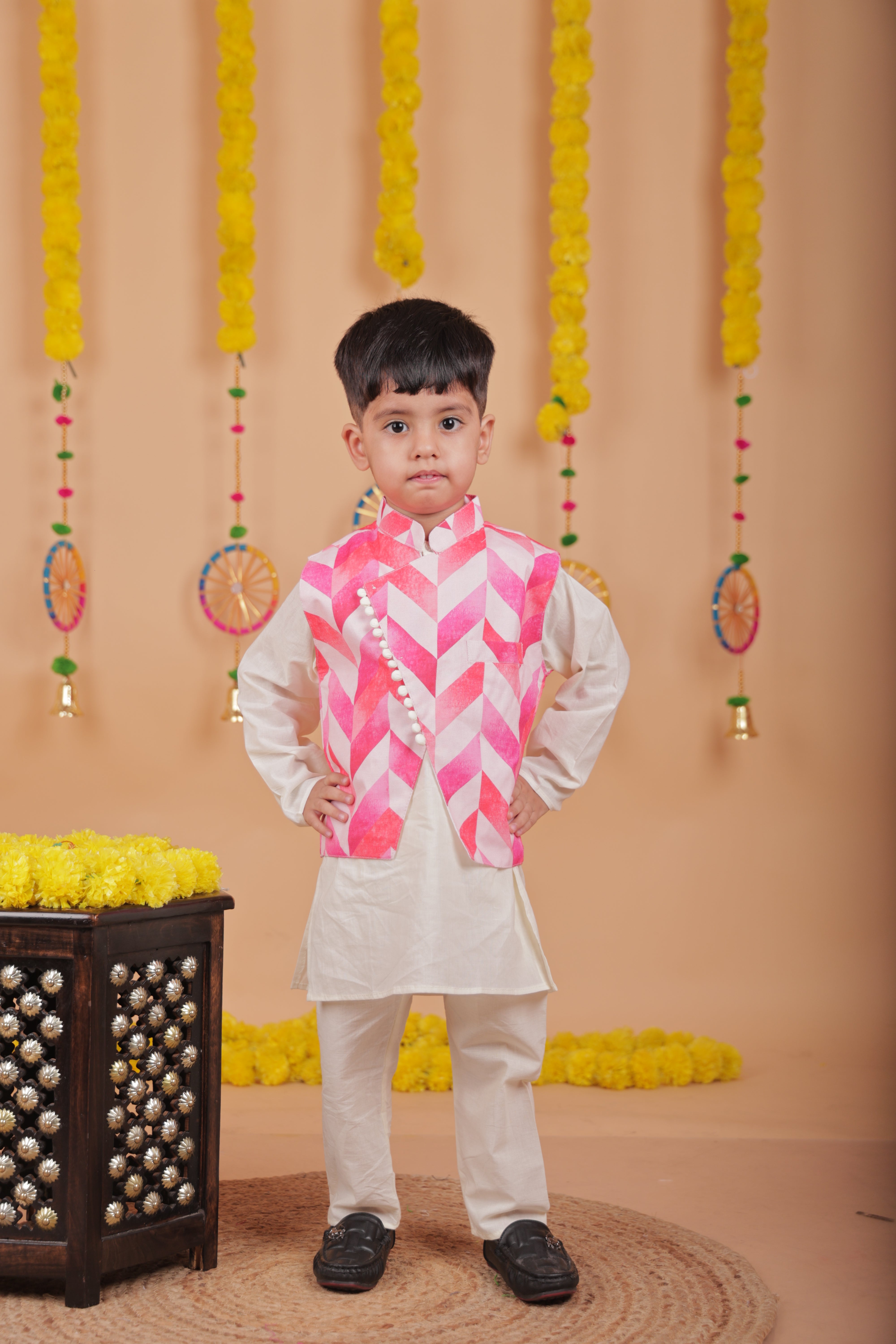 Boys Traditional Ethnic Outfit with Sleeveless Jacket