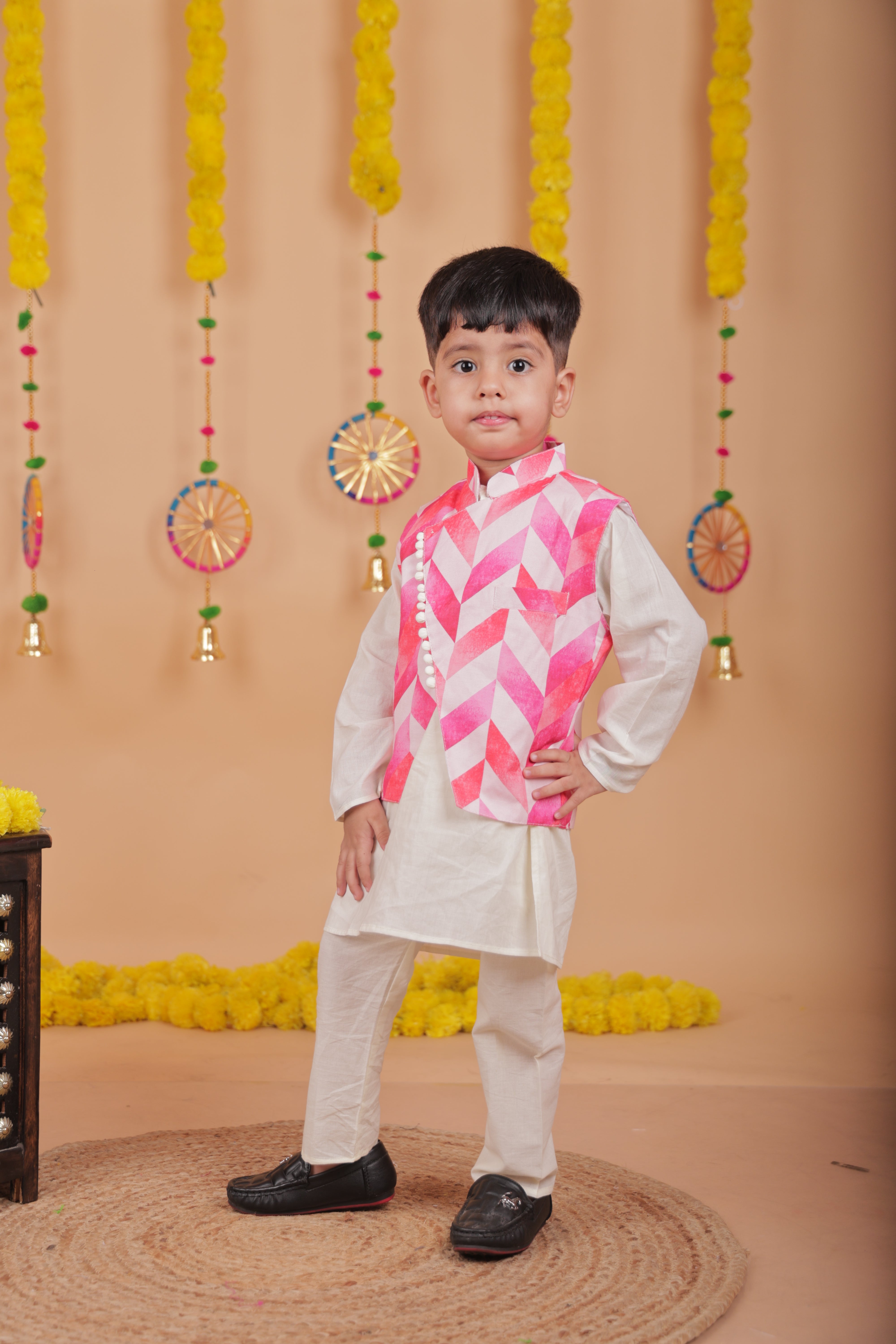 Boys Traditional Ethnic Outfit with Sleeveless Jacket