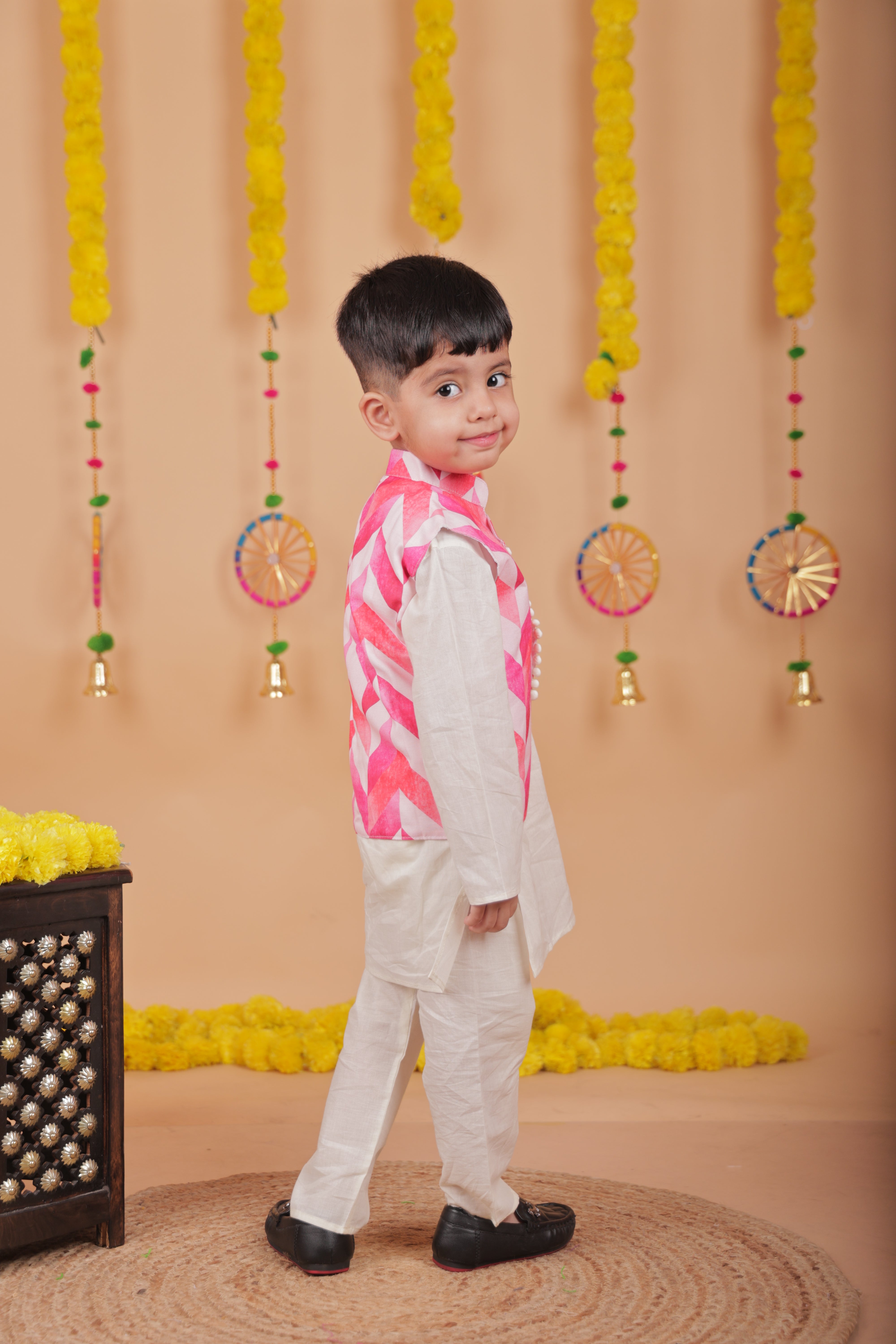 Boys Traditional Ethnic Outfit with Sleeveless Jacket