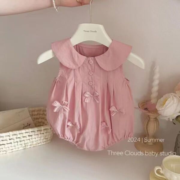 Fuchsia Body Suit with Bow - New Born