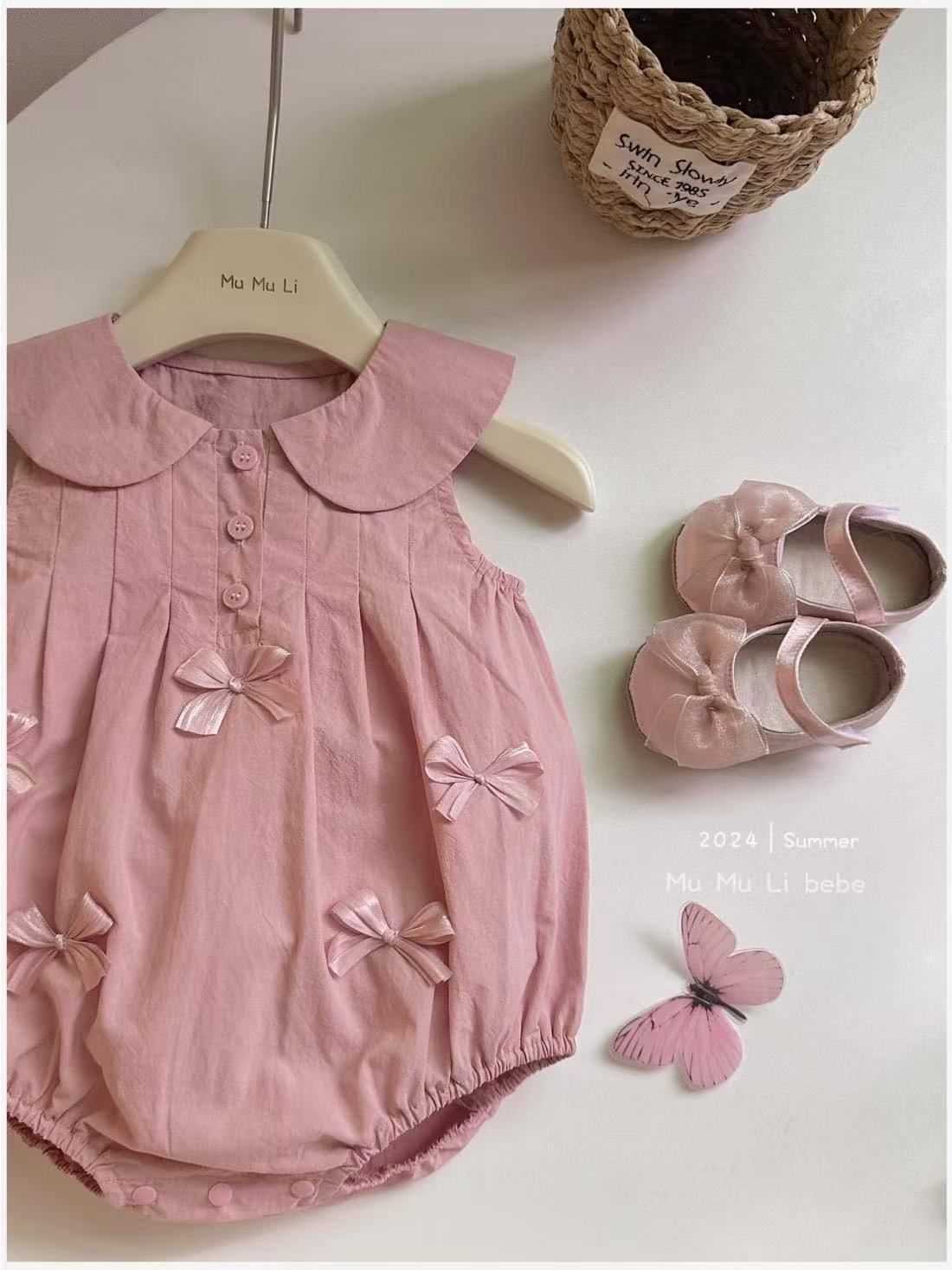 Fuchsia Body Suit with Bow - New Born