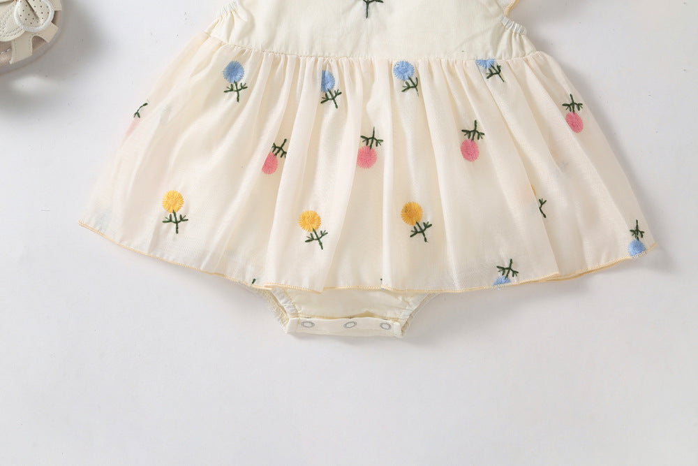 Little Daisy Embroidered Baby Romper Set