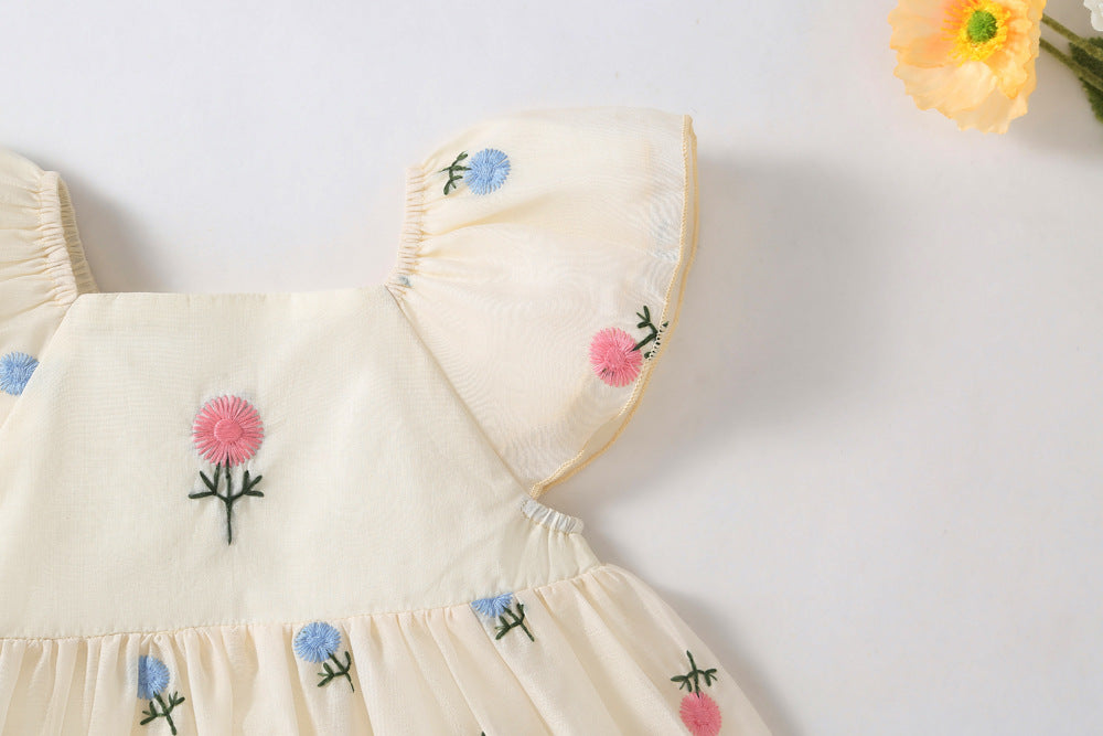 Little Daisy Embroidered Baby Romper Set