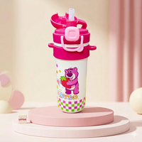 Disney Mickey & Lotso Theme Stainless Steel Water Bottle – 600 ml (3D Character Cap)