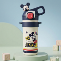 Disney Mickey & Lotso Theme Stainless Steel Water Bottle – 600 ml (3D Character Cap)