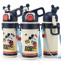 Disney Mickey & Lotso Theme Stainless Steel Water Bottle – 600 ml (3D Character Cap)
