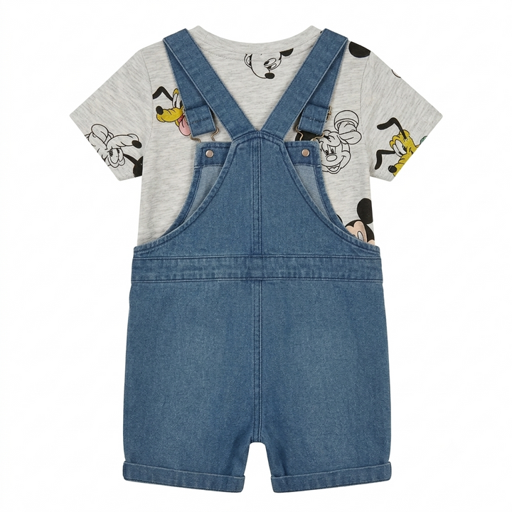 Mickey Mouse Denim Dungaree Set for Kids – 2 Piece Outfit