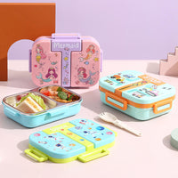 Space Adventure Stainless Steel Kids Lunch Box with Compartments | Leak-Resistant Bento Lunch Box for School