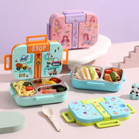 Space Adventure Stainless Steel Kids Lunch Box with Compartments | Leak-Resistant Bento Lunch Box for School