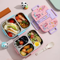 Space Adventure Stainless Steel Kids Lunch Box with Compartments | Leak-Resistant Bento Lunch Box for School