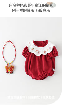 Sweet Cherry Bubble Baby Romper | Cute Cotton Baby Outfit