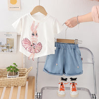Ballet Bunny Kids T-Shirt & Shorts Set | Premium Cotton Outfit