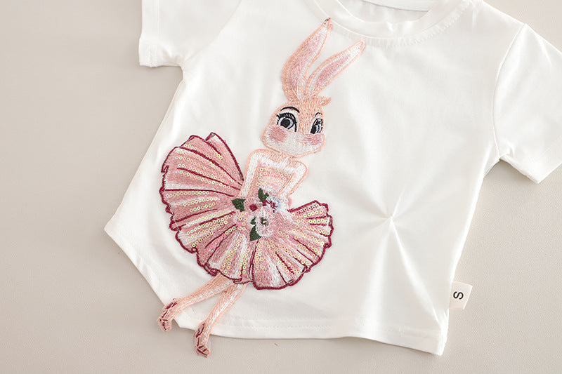 Ballet Bunny Kids T-Shirt & Shorts Set | Premium Cotton Outfit