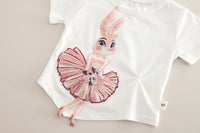 Ballet Bunny Kids T-Shirt & Shorts Set | Premium Cotton Outfit