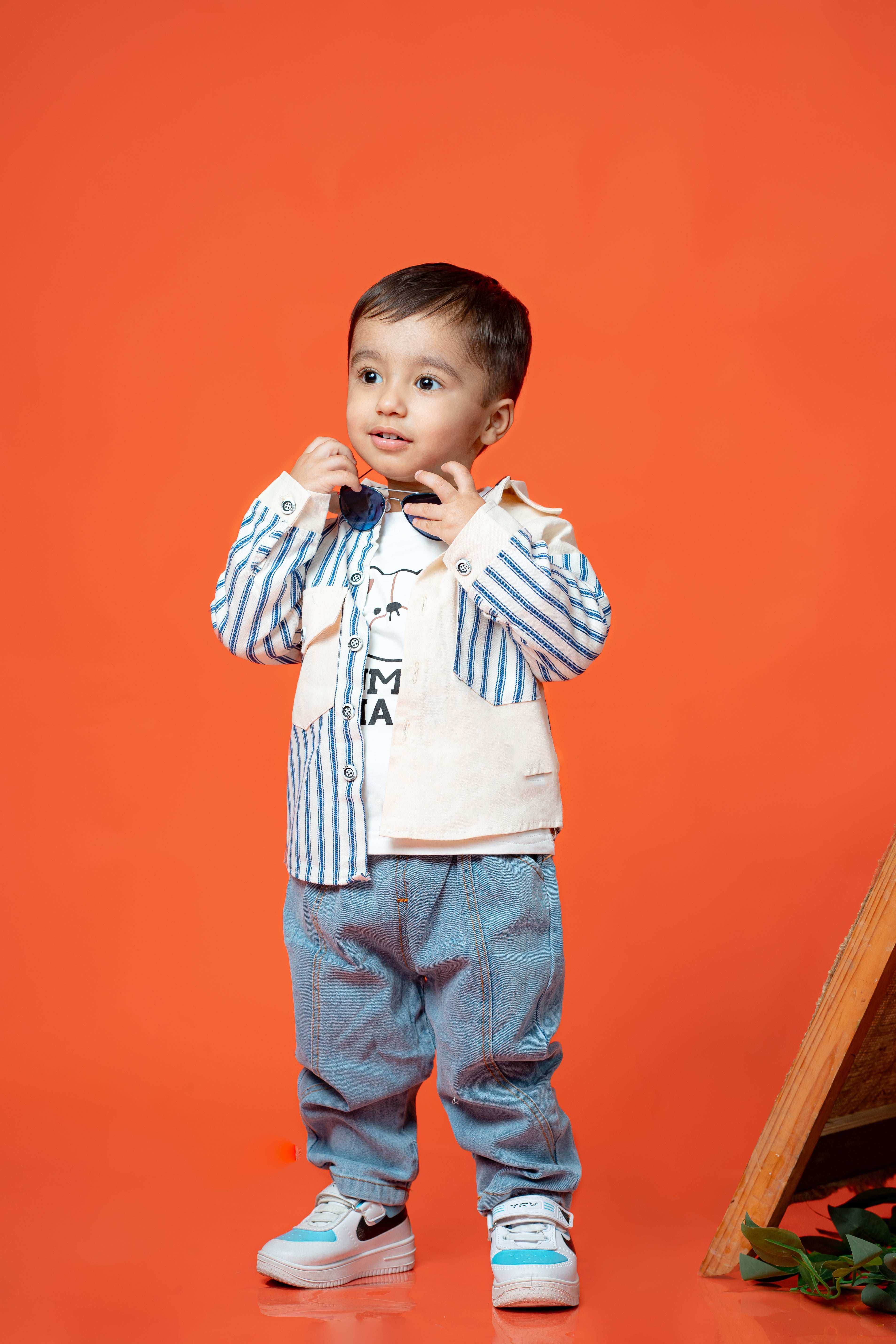 BOY'S 3 PIECE STRIPED JACKET SET - Tutu Tata