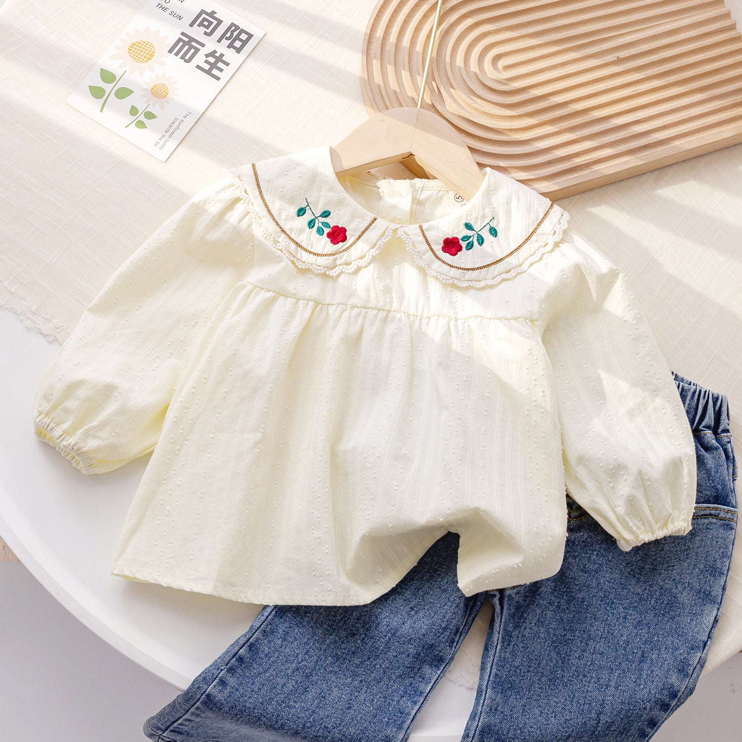 Autumn Fresh Girls Cotton Shirt & Pant Set