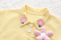 Girls Bright Yellow Cotton T-Shirt and Shorts Set - 2 Piece Summer Casual Outfit