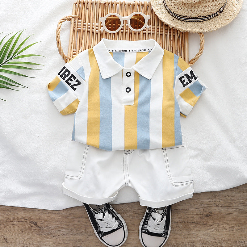 Trendy Polo T-shirt with white shorts set