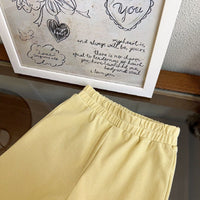 Yellow Summer Vest & Flared Trouser Girls Set