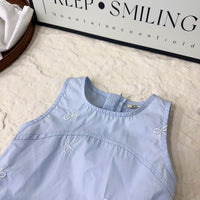 Blue Sleeveless Cotton Dress for Girls