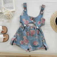 Floral Denim 3 Piece Girls Outfit
