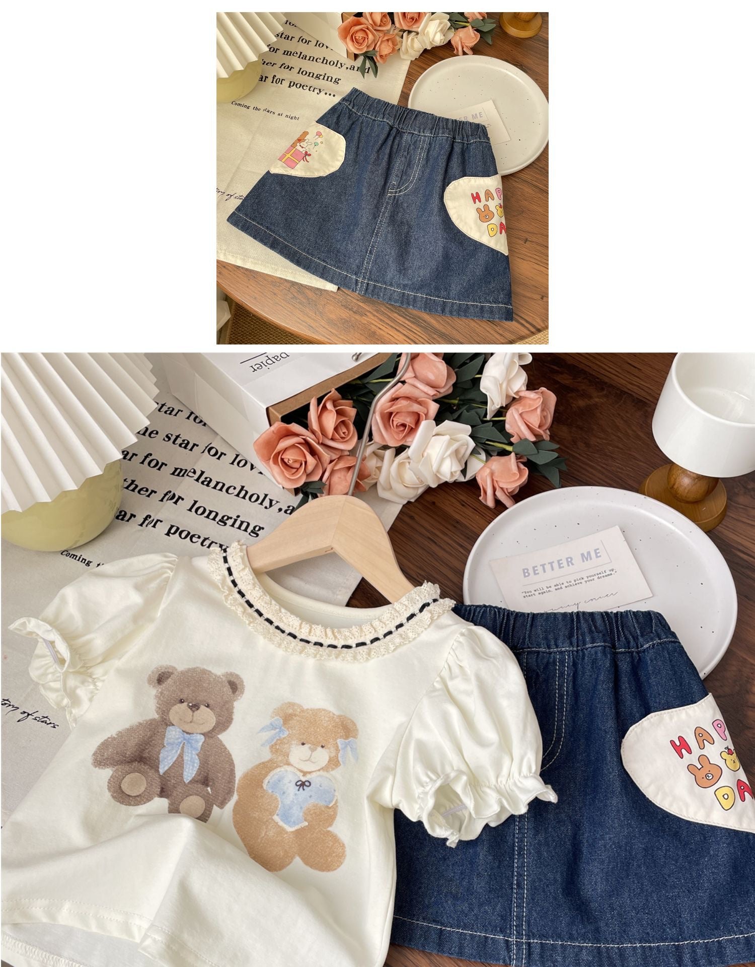 Cute Summer Girls Cotton Clothing Set