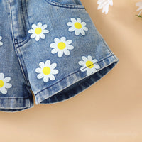 Frilled top with printed shorts