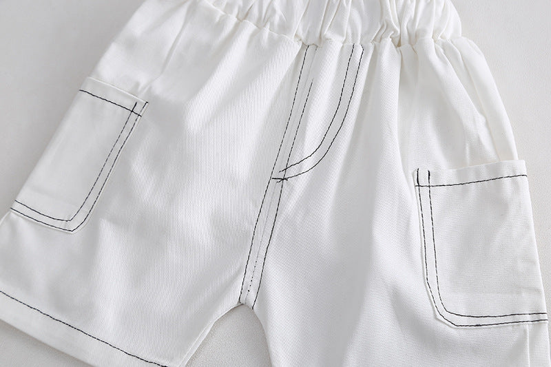 Trendy Polo T-shirt with white shorts set