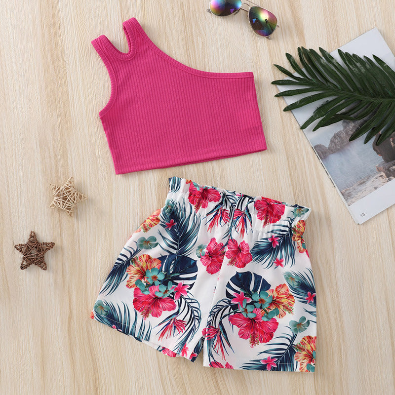 Tropical top and shorts set