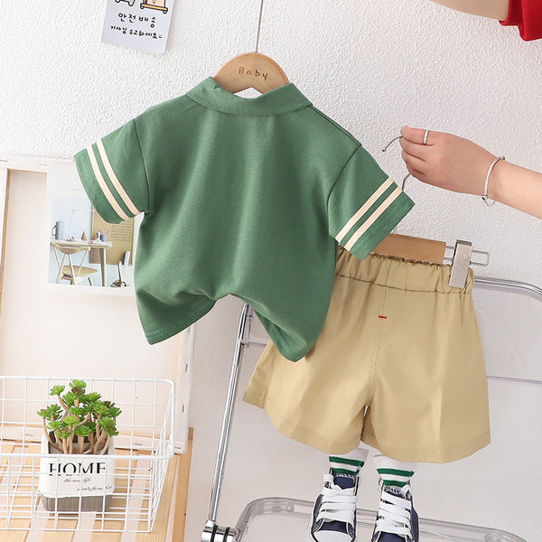 Summer Green Cotton 2 Piece Set for Boys