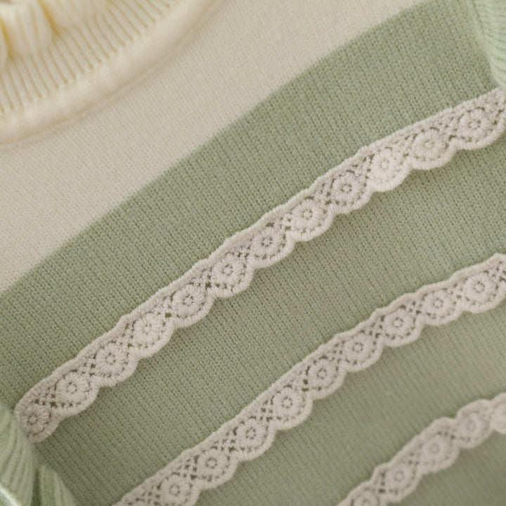 Green Knitted Sweater & Pant Set | Winter Knitwear Co-ord