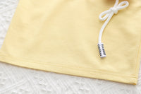 Girls Bright Yellow Cotton T-Shirt and Shorts Set - 2 Piece Summer Casual Outfit