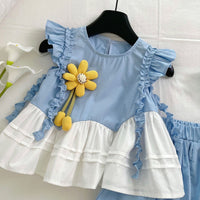 Summer Tank Top with Shorts Girl Set