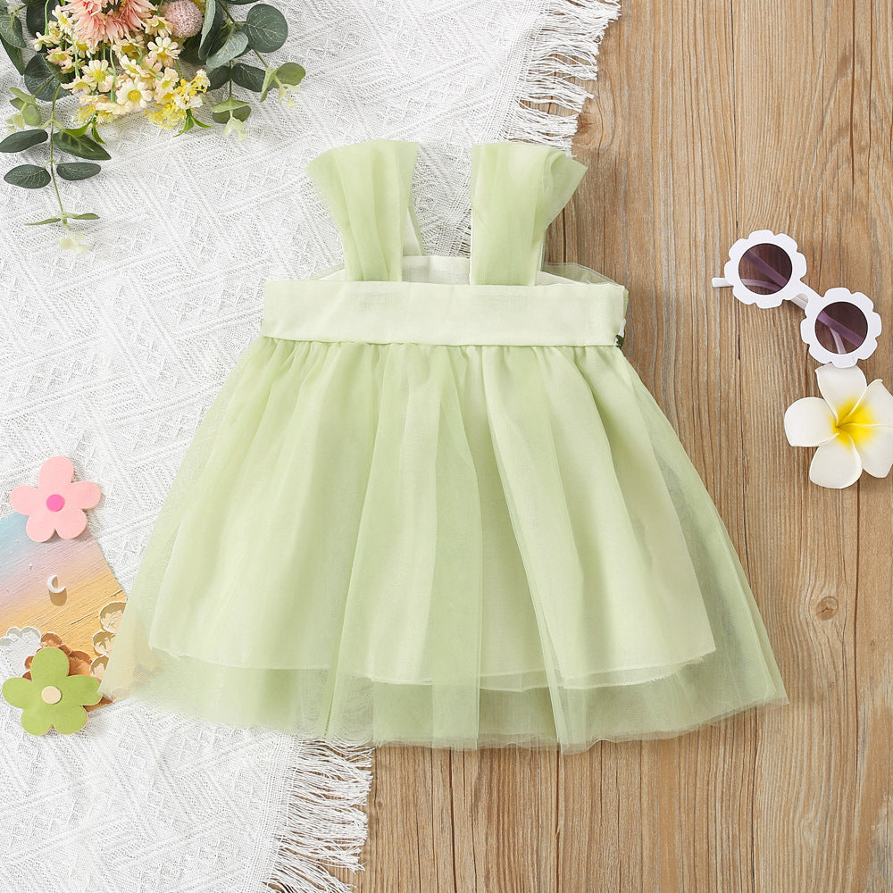 Girl's green flowers dress